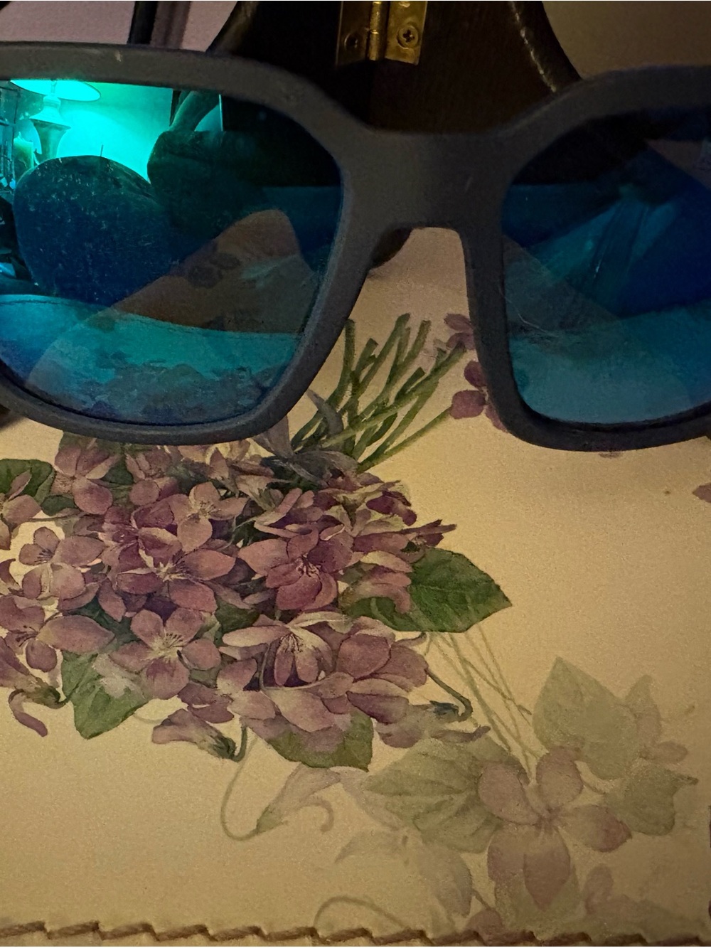 Armani Exchange Matte Navy Frame Sunglasses with Blue Mirrored Lenses